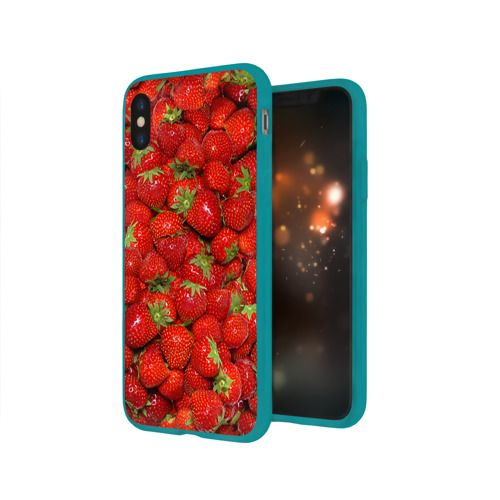 Чехол для Apple iPhone X силиконовый глянцевый Клубнички Фото 01 Чехол для Apple iPhone X силиконовый глянцевый Клубнички Фото 01