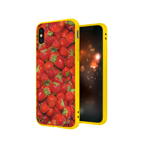 Чехол для Apple iPhone X силиконовый матовый Клубнички Фото 01 Чехол для Apple iPhone X силиконовый матовый Клубнички Фото 01