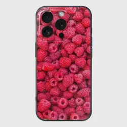 Чехол для iPhone 16 Pro Max силиконовый с защитой камеры Малинки