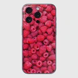 Чехол для iPhone 15 Pro силиконовый с защитой камеры Малинки