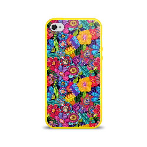 Чехол для Apple iPhone 4/4S силиконовый глянцевый Яркие цветы Фото 01 Чехол для Apple iPhone 4/4S силиконовый глянцевый Яркие цветы Фото 01