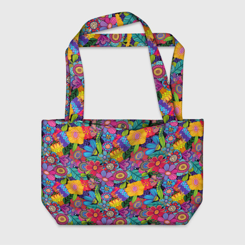Пляжная сумка 3D Яркие цветы