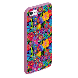 Чехол для iPhone 5/5S матовый Яркие цветы - фото 2