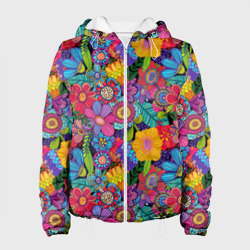 Женская куртка 3D Яркие цветы