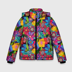 Зимняя куртка для мальчиков 3D Яркие цветы