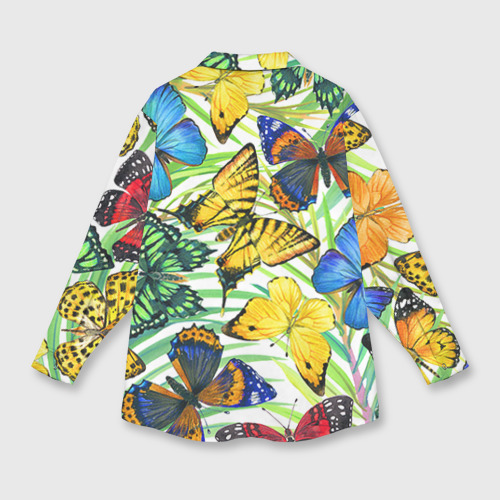 Женская рубашка oversize 3D Бабочки 2, цвет белый - фото 2