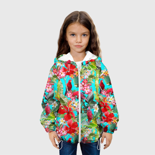 Детская куртка 3D Тропический мир, цвет белый - фото 4