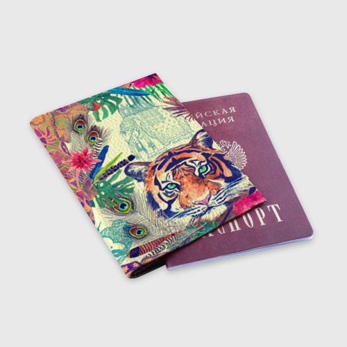 Обложка для паспорта матовая кожа Индия, цвет черный - фото 3