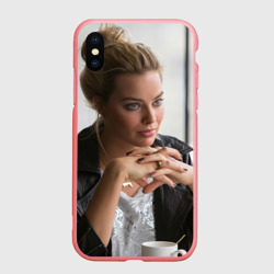Чехол для iPhone XS Max матовый Робби Марго в кафе
