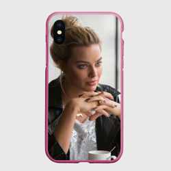 Чехол для iPhone XS Max матовый Робби Марго в кафе
