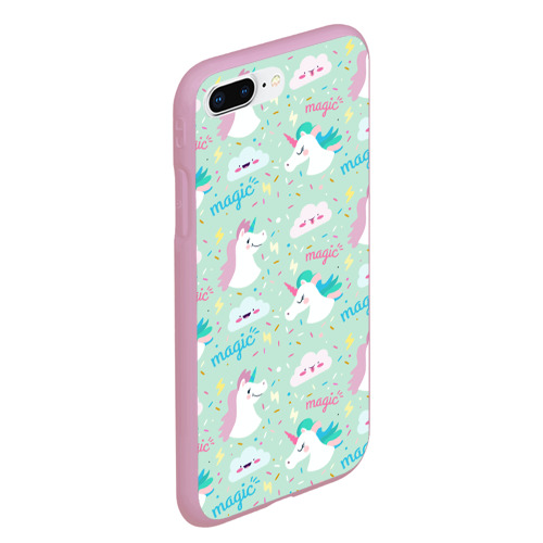 Чехол для iPhone 7Plus/8 Plus матовый Единороги, цвет розовый - фото 3