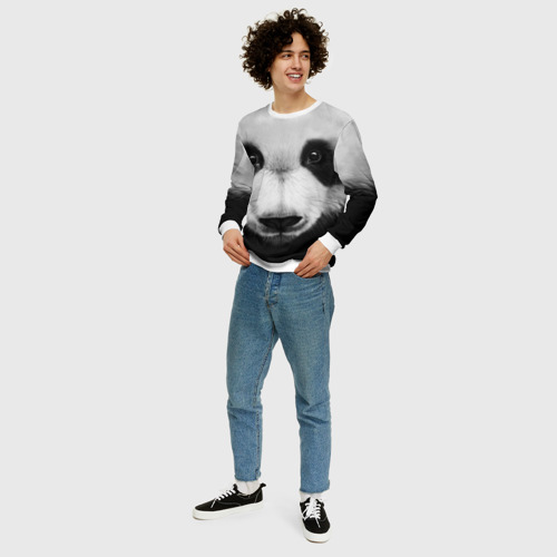 Мужской свитшот 3D Морда панды, цвет белый - фото 5