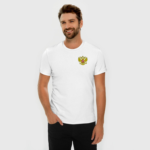 Мужская футболка хлопок Slim Сборная РФ 2016, цвет белый - фото 3
