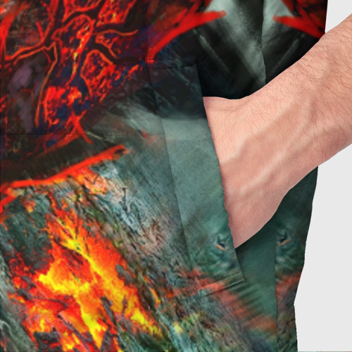 Мужской жилет утепленный 3D Дракон, цвет светло-серый - фото 6