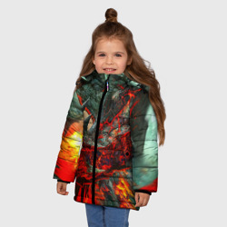 Зимняя куртка для девочек 3D Дракон - фото 2