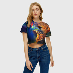 Женская футболка Crop-top 3D Сокол - фото 2