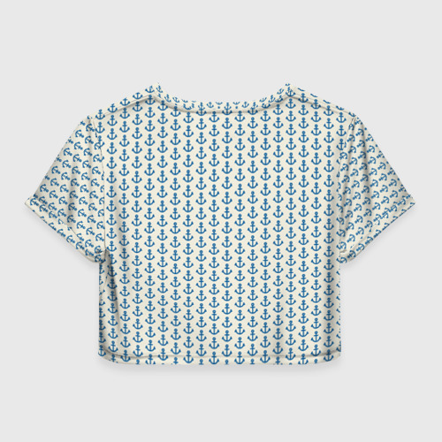 Женская футболка Crop-top 3D Якоря, цвет 3D печать - фото 2