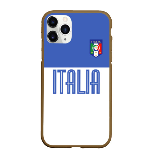 Чехол для iPhone 11 Pro Max матовый Сборная Италии по футболу, цвет коричневый