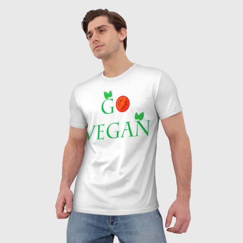 Мужская футболка 3D Vegan, цвет 3D печать - фото 3