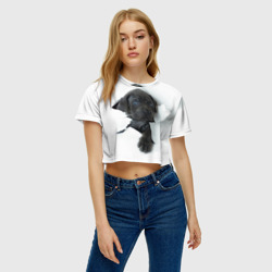 Женская футболка Crop-top 3D Дог - фото 2