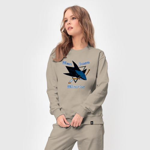 Женский костюм хлопок San Jose Sharks hockey, цвет миндальный - фото 5