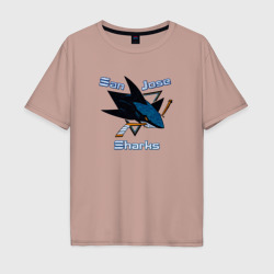 Мужская футболка хлопок Oversize San Jose Sharks hockey