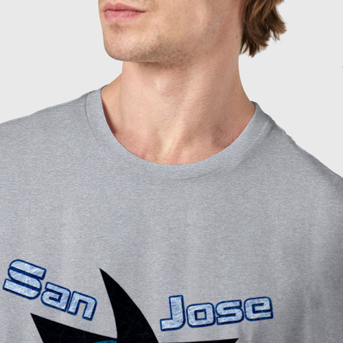 Мужская футболка хлопок с принтом San Jose Sharks hockey, фото #4