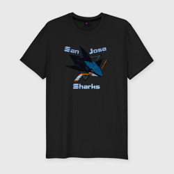 San Jose Sharks hockey – Футболка приталенная из хлопка с принтом купить