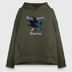 Женское худи Oversize хлопок San Jose Sharks hockey