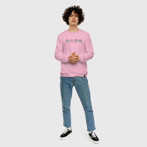 Мужской свитшот хлопок KaiBeast Japan, цвет светло-розовый - фото 5