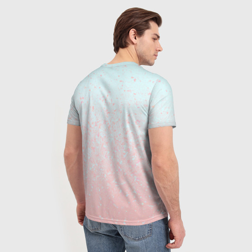 Мужская футболка 3D Pink Blue Gradient, цвет 3D печать - фото 4