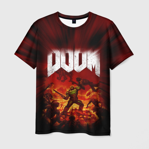 Мужская футболка с принтом Doom 2016, вид спереди №1