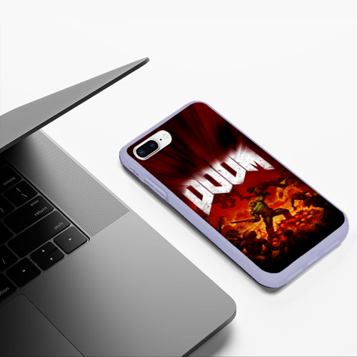 Чехол для iPhone 7Plus/8 Plus матовый Doom 2016, цвет светло-сиреневый - фото 5