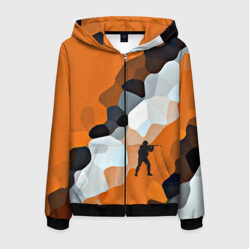 Мужская толстовка 3D на молнии CS GO Asiimov camouflage, цвет черный