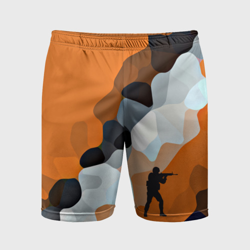 Мужские шорты спортивные CS GO Asiimov camouflage, цвет 3D печать