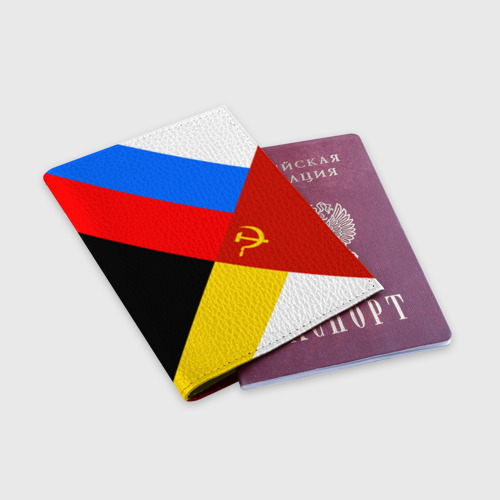 Обложка для паспорта матовая кожа Вечная Россия, цвет красный - фото 3