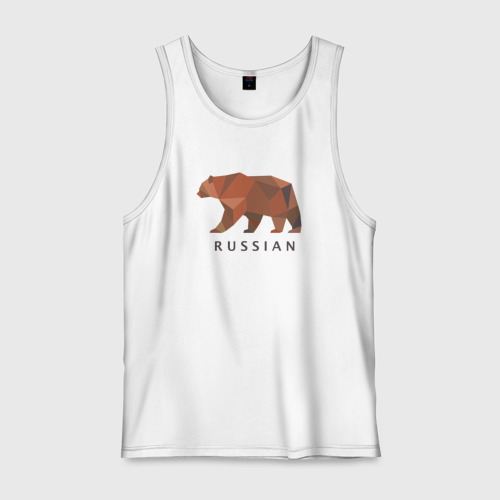 Мужская майка хлопок Russian bear, цвет белый