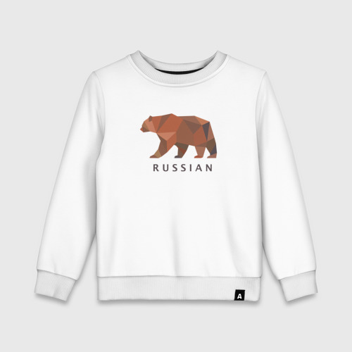 Детский свитшот хлопок Russian bear, цвет белый