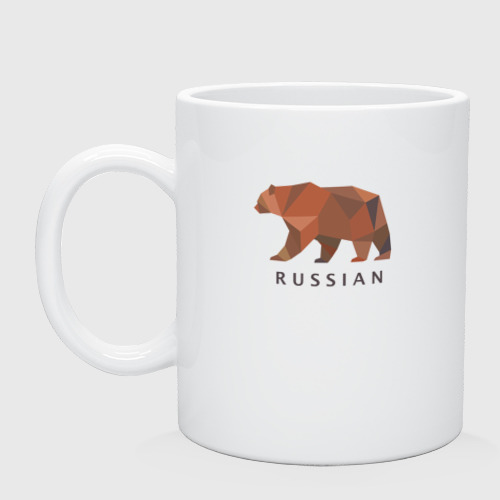 Кружка керамическая Russian bear, цвет белый