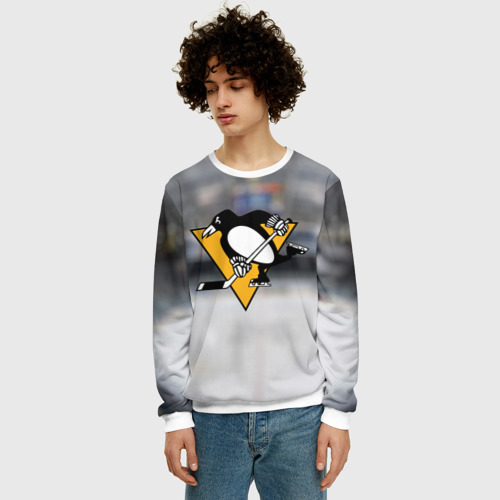 Мужской свитшот 3D Pittsburg Penguins, цвет белый - фото 3