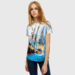 Женская футболка 3D Корабль - фото 2
