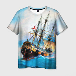 Мужская футболка 3D Корабль