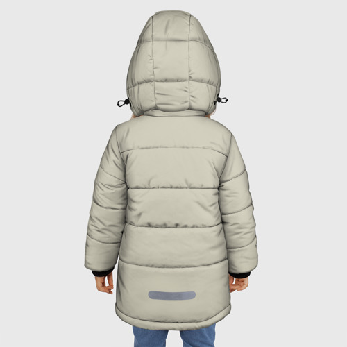 Зимняя куртка для девочек 3D Русский медведь и солдат, цвет светло-серый - фото 4