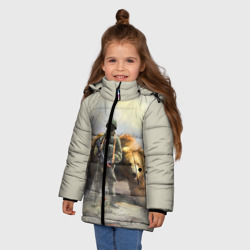 Зимняя куртка для девочек 3D Русский медведь и солдат - фото 2