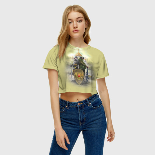 Женская футболка Crop-top 3D Русь, цвет 3D печать - фото 3