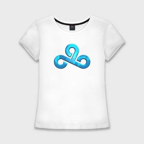 Женская футболка хлопок Slim Cloud9 Foil Металлический эффект, цвет белый