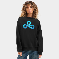 Женский свитшот oversize без начеса хлопок Cloud9 Foil Металлический эффект - фото 2