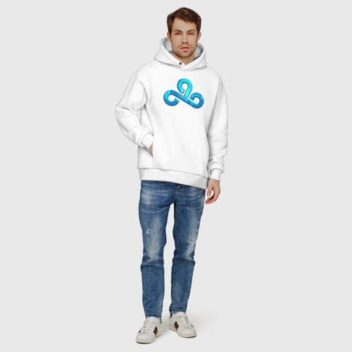 Мужское худи Oversize хлопок Cloud9 Foil Металлический эффект, цвет белый - фото 6