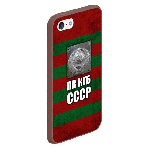 Чехол для iPhone 5/5S матовый ПВ КГБ СССР, цвет коричневый - фото 3