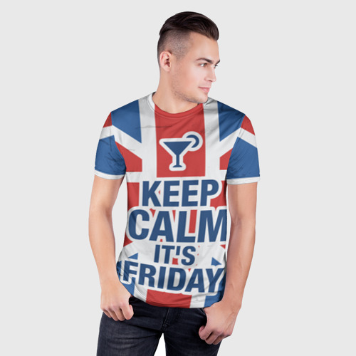 Мужская футболка 3D Slim Keep calm it's friday - фото 3